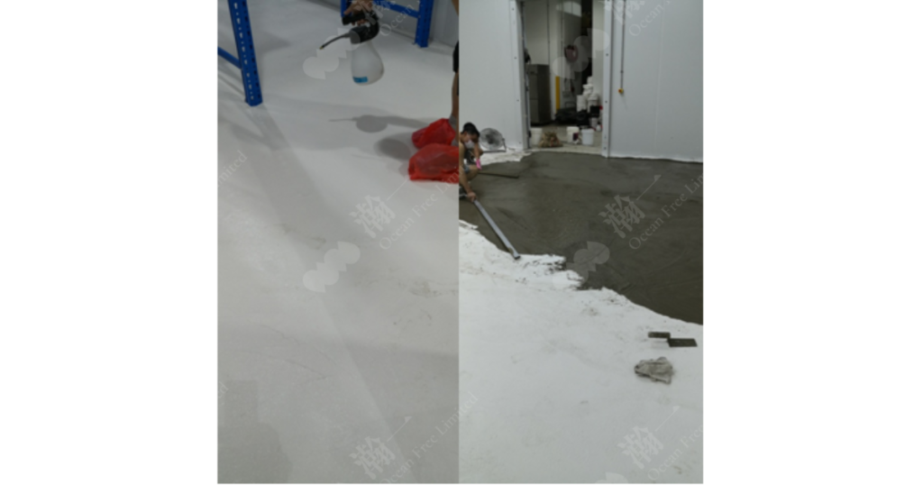 冷凍倉冷藏倉庫保溫工程_噴塗卓先液及平整地台
