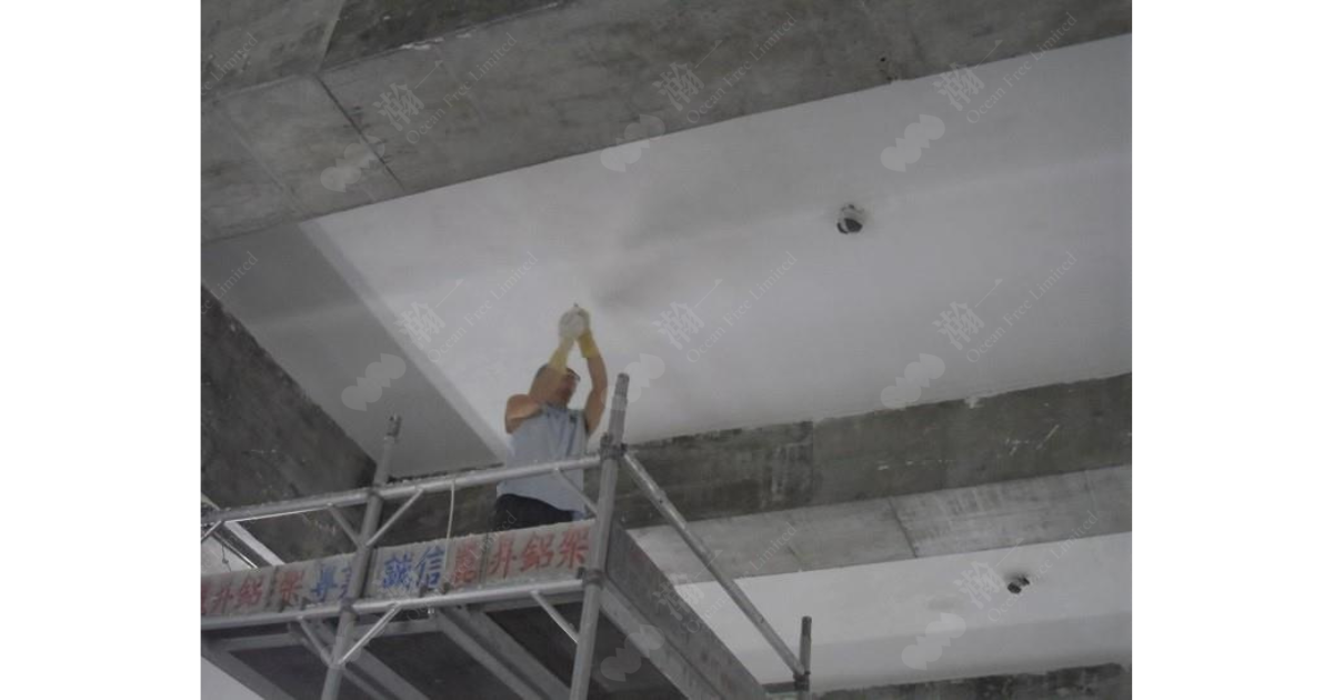 天花牆身保溫工程_施工中_表層噴灑卓先液一道